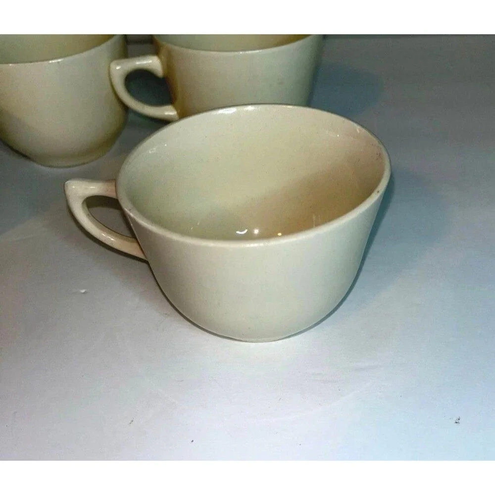 Vintage JG Meakin England Coffee Cups Diner Mug Style Cream Ironstone Set